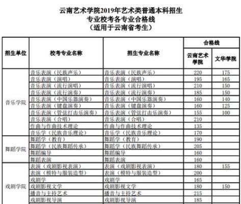 2019云南高考平均分？（云南省2019年艺术类专业分数线）